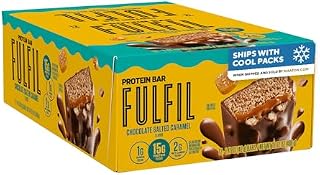 FULFIL Vitamin Protein Bars, Chocolate Salted Caramel, 12 Count and Pure Protein Bars, Chocolate Peanut Caramel, 12 Count