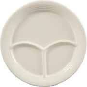 CAC China CMP-9 Stoneware Round Plate with 3 Compartments, 9-1/2-Inch, American White, Box of 24