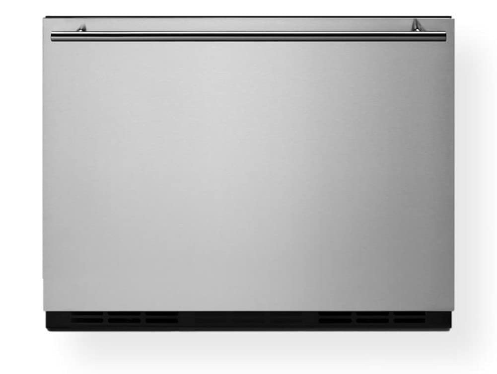 Summit 21.5” Drawer Refrigerator by Summit Appliance – 21.5", 1.6 cubic_feet, Stainless Steel, Black, Model FF1DSS