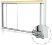 Ghent 48" x 120" Horizontal Sliding Panel Unit Porcelain Magnetic 28 Gauge Whiteboard (HSM2-410) - Made In USA