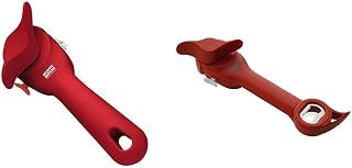 Kuhn Rikon Auto Safety LidLifter/Can Opener with Ring-Pull, 8 x 2.5 x 2.75 inches, Red & Auto Safety Master Opener for Cans, Bottles and Jars, 9 x 2.75 inches, Red