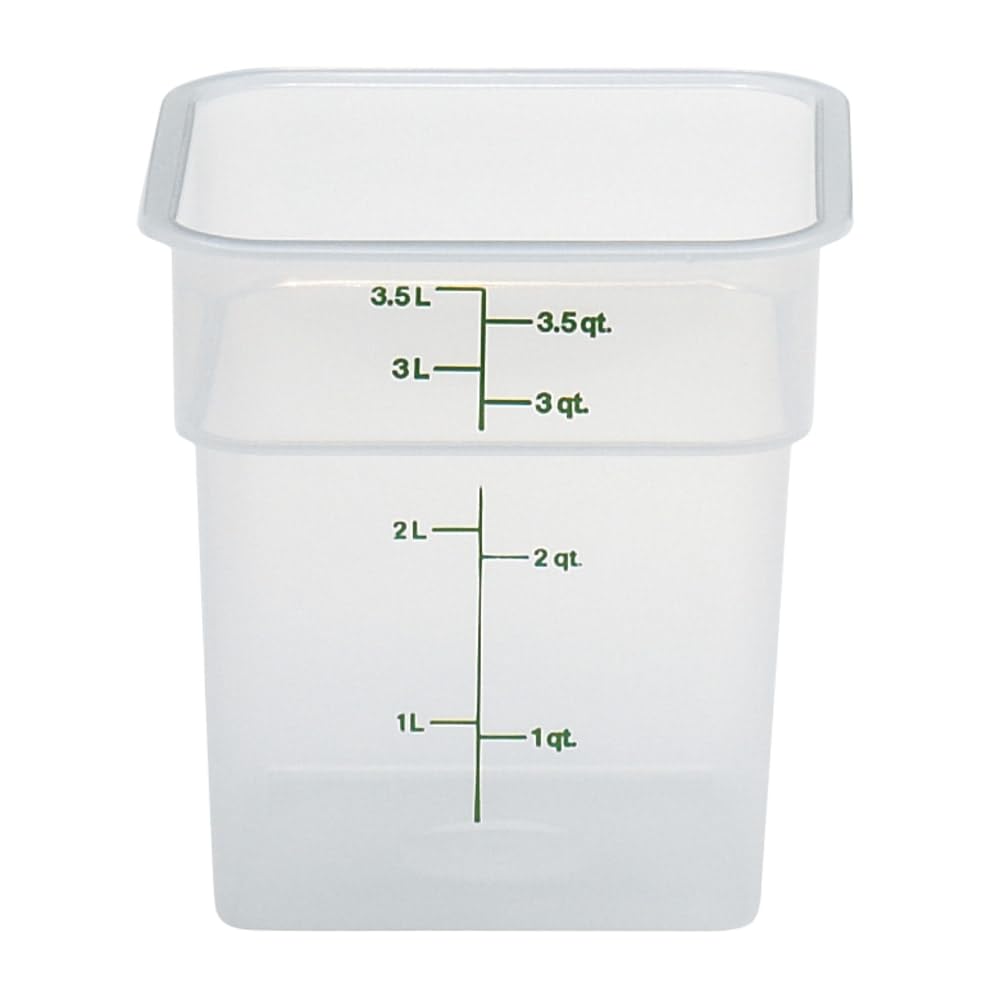Food Storage Container (6 Pack) - Classic Series Square - 4 QT (Quart) - Commercial Grade for Food Prep (Translucent) by Cambro – 4 QT, 4.0 quarts, Polypropylene, translucent