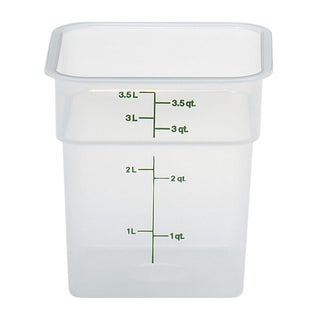Food Storage Container (6 Pack) - Classic Series Square - 4 QT (Quart) - Commercial Grade for Food Prep (Translucent) by Cambro – 4 QT, 4.0 quarts, Polypropylene, translucent