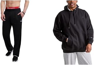 Champion Men's Pants, Everyday Cotton Pants and Sweatshirt - Small Black C Logo