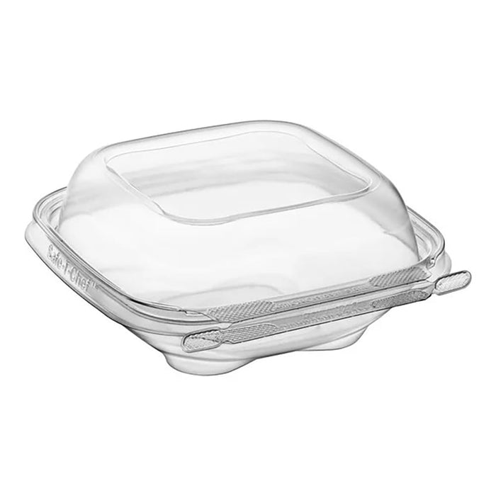 Safe-T-Chef 5x5 Tamper Evident & Tamper Resistant Microwaveable Clamshell, 12 oz. - Durable Polypropylene Food Service Containers With Dome Lid Non-Vented - C5512XD