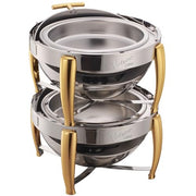 Winco 6 Quart / Chafer / Gold Accent Cookware
