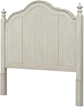 Starlight Canyon Home Antique Whitewith Chestnut Top Headboard Queen Poster Solid, Manufactured Wood Farmhouse Style Pine Solids, Hickory Veneers