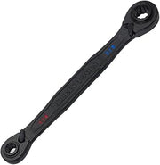 KLEIN TOOLS 68214 4-in-1 Reversible Ratchet Wrench, Box Wrench, SAE Hex Sizes 1/4, 5/16, 3/8, and 7/16-Inch, 90-Tooth Ratchet, Pass-Through Design