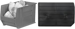 Akro-Mils 30282 Super-Size AkroBins, Grey, Lengthwise Plastic Divider for 30282, 30283 Super-Size AkroBin Storage Bins, (1 Pack), Black