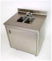 CV-PHS-2C Two Compartment Portable Hand Sink, Cold Water Only with (2) 5 Gallon Fresh Water Tanks