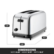 Waring Silver / Double Slot Chrome Toaster / 2 extra long and extra-wide 1-3/8-inch slots Toasters