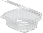 Genpak® Hinged Deli Containers, High Dome, 0.75 Qt, 2 9/16" x 6 3/8" x 7 1/4", Clear, Pack of 200 Containers