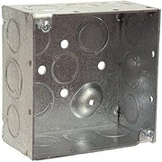 7 Set - Hubbell Raco Hubbell-Raco 8232 2-1/8-Inch Deep, 1/2-Inch and 3/4-Inch Side Knockouts, Welded (Pack of Two - 4-Inch Square Box)