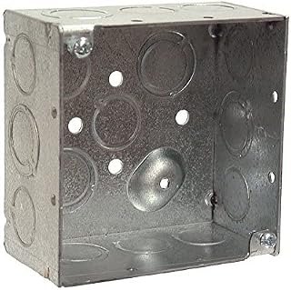 7 Set - Hubbell Raco Hubbell-Raco 8232 2-1/8-Inch Deep, 1/2-Inch and 3/4-Inch Side Knockouts, Welded (Pack of Two - 4-Inch Square Box)