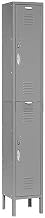 Global Industrial 2-Tier 2 Door Locker, 12"Wx18"Dx36"H, Gray, Assembled