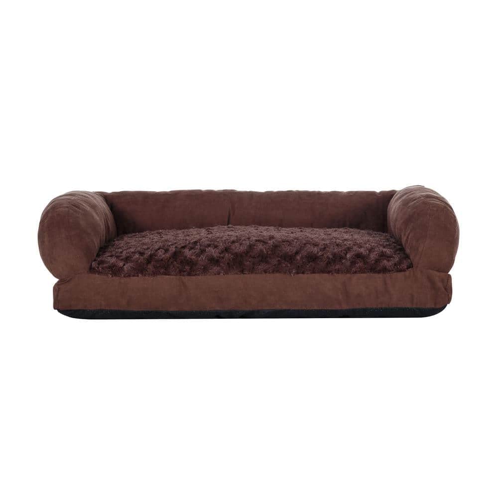 Buddy's 2.5" Thick Memory Foam Comfort Cushion Dog Bed Pillow by New Age Pet – Small, Polyester, Brown, Model CSH303S
