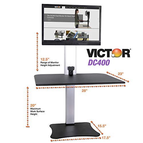 Victor Single Monitor / Black W/Aluminum / Modern Monitor Stands