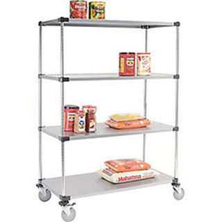 Nexel 48x24x80 Galvanized Shelf Truck by Global Industrial – 48"L x 24"W x 80"H, Alloy Steel, Gray, Model C24487SZ4