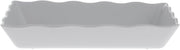 Serving Bowl White with Ruffled Edge Trim Melamine - 14"L x 9 1/2"W x 2"H