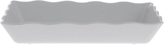 Serving Bowl White with Ruffled Edge Trim Melamine - 14"L x 9 1/2"W x 2"H
