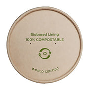 World Centric BOL-PA-8-K 100% Compostable Bowl Lids – Made from Unbleached Kraft Paper, for World Centric 8 oz Paper & No Tree Bowls, (Pack of 500)