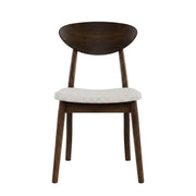 Abigail V Rich Walnut Dining Chair Set of by Starlight Canyon Home – Solid Rubberwood, Fabric, Brown, Pack of 2