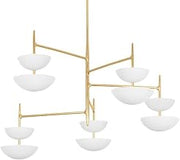 477-55-VGL/GSW Evander - 27W 10 LED Chandelier-37.25 Inches Tall and 55 Inches Wide