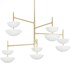 477-55-VGL/GSW Evander - 27W 10 LED Chandelier-37.25 Inches Tall and 55 Inches Wide