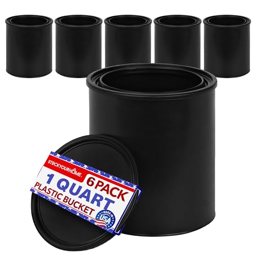 Stock Your Home 6 / 1 Quart / Black Paint Buckets