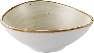 CAC China TUS-TB5-BGE Triangular Bowl Desert Beige 6oz 4 3/4" Porcelain Triangle, Color, Set of 36