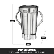 Waring SS Container | Blade and Lid / 1-Gallon / Silver Blender Replacement Parts