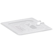 1/6-Size Notched Food Pan Cover w/Handle by Cambro – Polypropylene, Clear, Pack of 6, Model 60PPCHN190