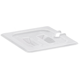 1/6-Size Notched Food Pan Cover w/Handle by Cambro – Polypropylene, Clear, Pack of 6, Model 60PPCHN190