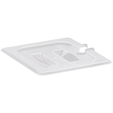 1/6-Size Notched Food Pan Cover w/Handle by Cambro – Polypropylene, Clear, Pack of 6, Model 60PPCHN190