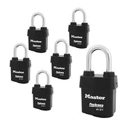Master Lock 6 Pack / Black / 1 Keyed Padlocks