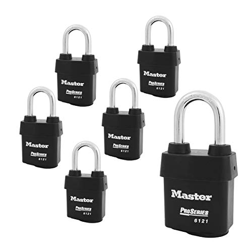 Master Lock 6 Pack / Black / 1 Keyed Padlocks