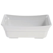 Serving Bowl Display Bowl 1/2 Size White Melamine Curveware Pan - 9 7/8 L x 12" W x 4" D by HUBERT – Melamine, White, Model H0094-WHITE