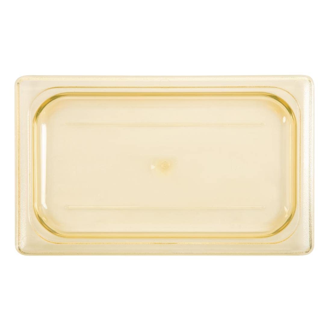 40HPC150 Amber 1/4 Size Flat H-Pan Cover Without Handle by Cambro – Plastic, Amber, Model AHT32005
