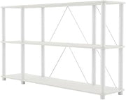 Starlight Canyon Home White 3-Tier 27-Inch Shelves Wood Open Bookcase, Multiple Storage Levels, Durable Material, for Home Office and Living Room