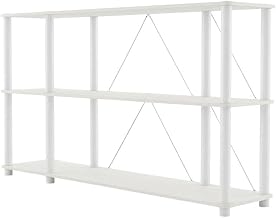 Starlight Canyon Home White 3-Tier 27-Inch Shelves Wood Open Bookcase, Multiple Storage Levels, Durable Material, for Home Office and Living Room
