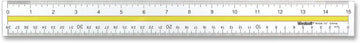 Westcott Acrylic Data Highlight Reading Ruler With Tinted Guide, 15" Clear