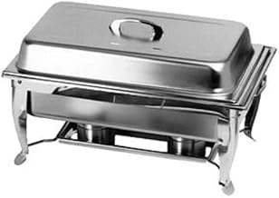 Thunder Group SLRCF005 Chafer, 8 Quart, Full-Size, dripless Water pan, Lift-Off Cover, Fuel Holder and Plate, Foldable Rack, 2 Clip Holders, Stainless Steel