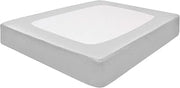 Silver King Size Box Spring Cover – 100% Cotton Blend, Elastic Wrap-Around, Soft & Washable Bed Frame Cover, Bed Skirt Alternative