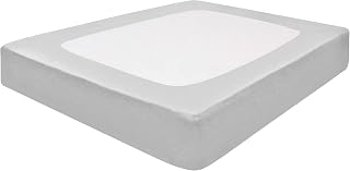 Silver King Size Box Spring Cover – 100% Cotton Blend, Elastic Wrap-Around, Soft & Washable Bed Frame Cover, Bed Skirt Alternative