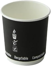 PacknWood 210GCDWB4N 2.5 x 2.4 in. Black Double Wall Paper Cup Without Plastic - 4 oz - 1000 Piece