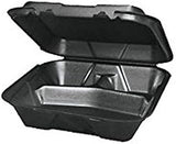 Genpak SN203-3L 9.25 x 9.25 x 3 3-Comp. Black Container - 200 / CS