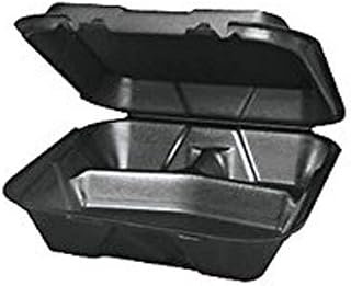 Genpak SN203-3L 9.25 x 9.25 x 3 3-Comp. Black Container - 200 / CS