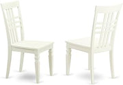 Furnifact Solid Wood Dining Chairs Set of 2, Traditional Wooden Kitchen Chairs for Dining Room and Dining Table Use, Linen White