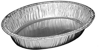 Handi-Foil 15" x 10" x 3" Oval Aluminum Chicken/Casserole Roaster Pan (pack of 25)