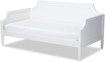 Furnifact White Traditional Twin Daybed, Solid Pinewood Bed Frame with Classic Finish for Bedroom, Kids Room and Guest Room Use
